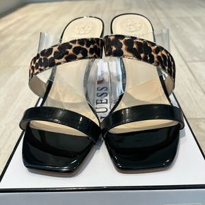 Guess Sandals Size 5.5M, Animal Print, Only Worn Once, Very Good Condition